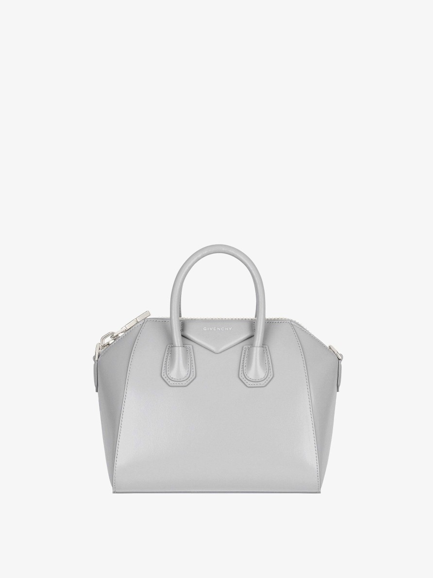 Women Givenchy Antigona | Mini Antigona Bag In Box Leather Light Grey