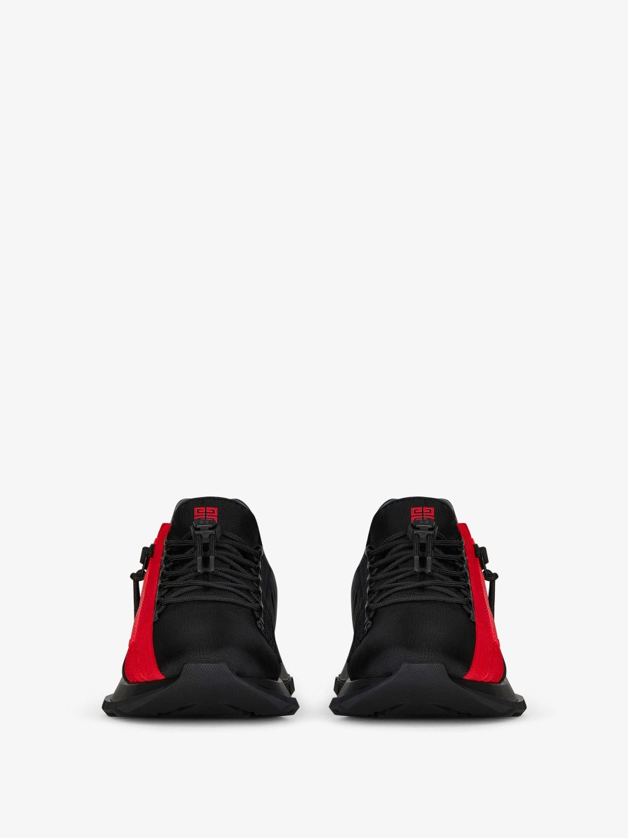 Men Givenchy Sneakers | Spectre Runner Sneakers In Synthetic Fiber With Zip Black/Red