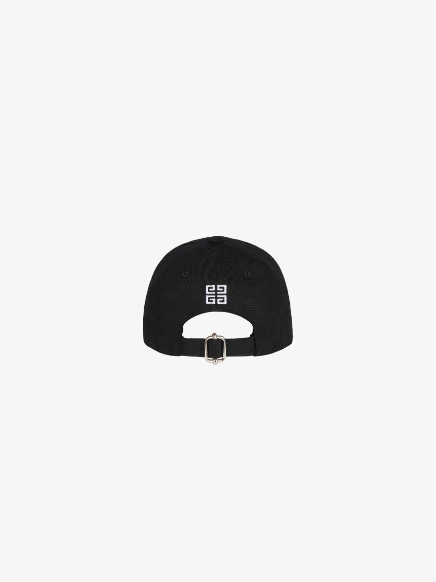 Men Givenchy Beanies & Caps | G Rider Cap In Embroidered Cotton Twill Black