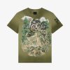 Men Givenchy T-Shirts | Oversized T-Shirt In Cotton With Givenchy Angel Print Aqua Green