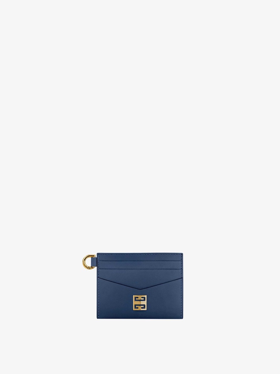 Women Givenchy Small Leather Goods | 4G Card Holder In Box Leather Navy