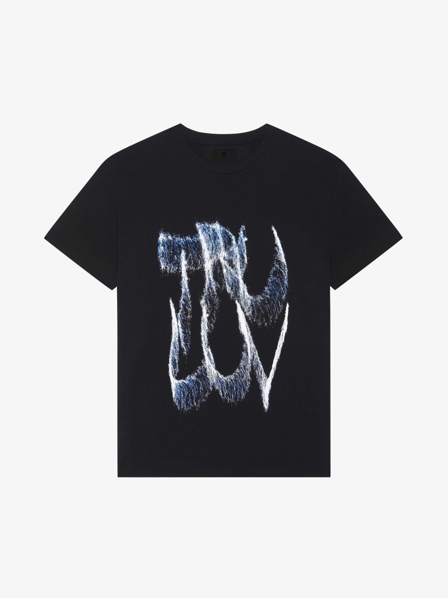 Men Givenchy T-Shirts | Oversized T-Shirt In Cotton With Givenchy Love Print Black