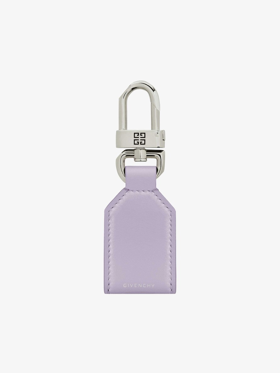 Men Givenchy Other Accessories | 4G Keyring In 4G Leather Lilac