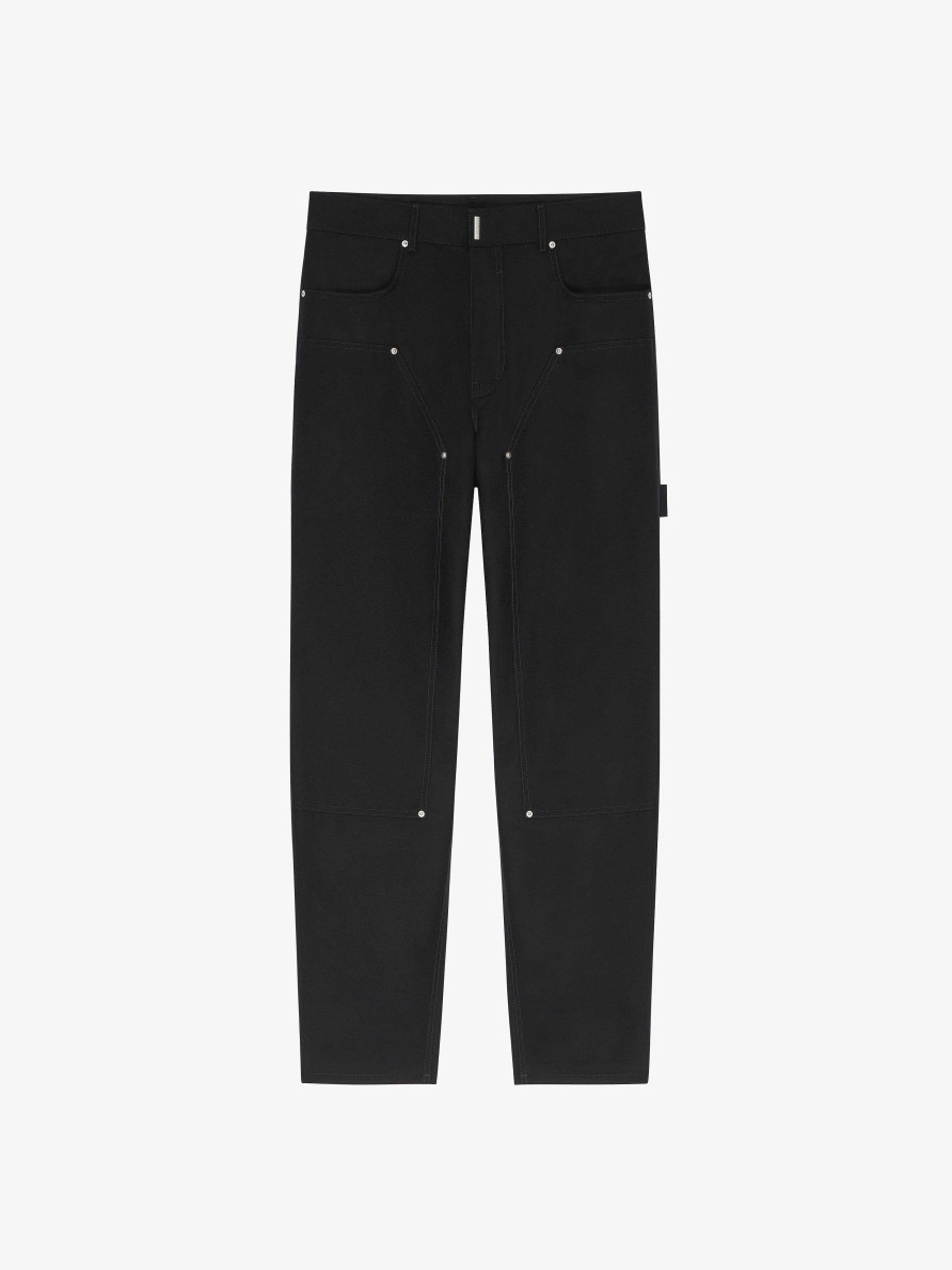 Men Givenchy Pants | Carpenter Pants In Wool Flannel Black