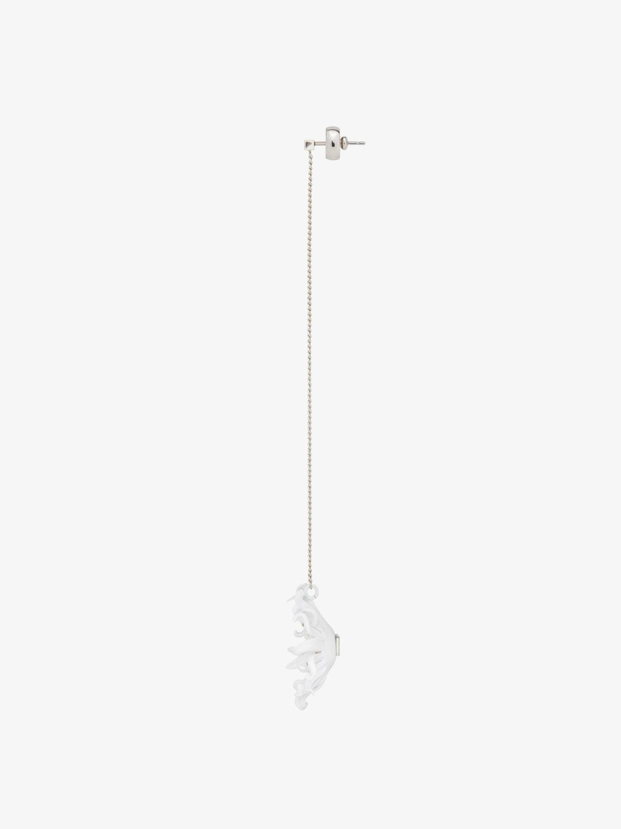 Women Givenchy Jewelry | Daisy Earring In Metal And Enamel With Crystals White