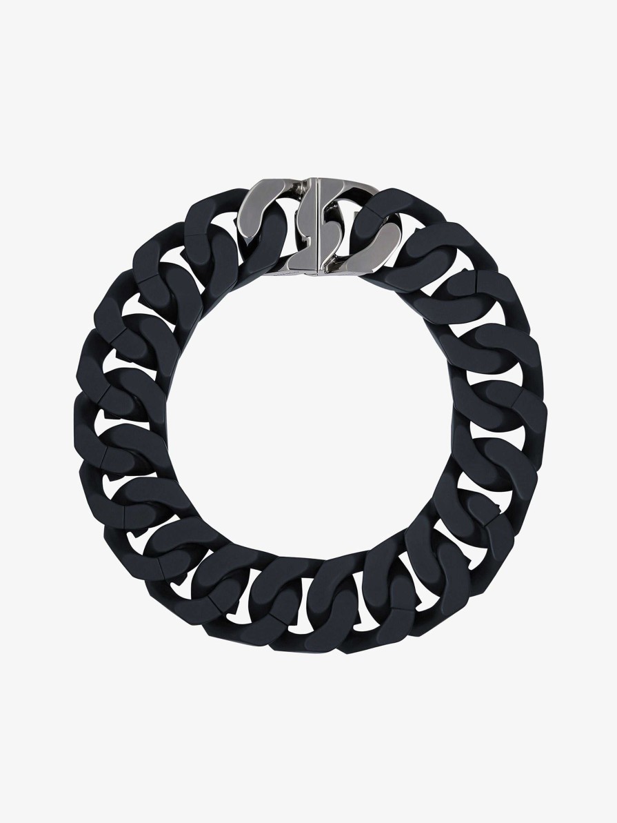 Men Givenchy Jewelry | G Chain In Metal Enamelled Black