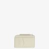 Women Givenchy Small Leather Goods | Voyou Zipped Card Holder In Leather Natural Beige