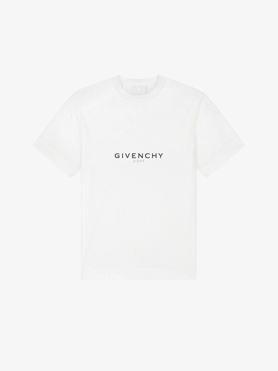 Men Givenchy T-Shirts | Givenchy Reverse Oversized T-Shirt In Cotton White