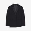 Men Givenchy Jackets & Coats | Slim Fit Jacket In Wool And Lurex With Satin Collar Black