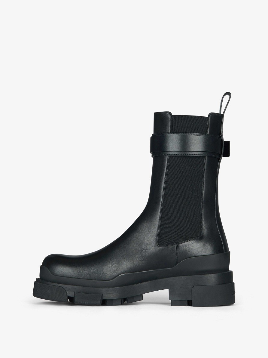 Men Givenchy Boots & Derbies | Terra Chelsea Boots In Leather Black