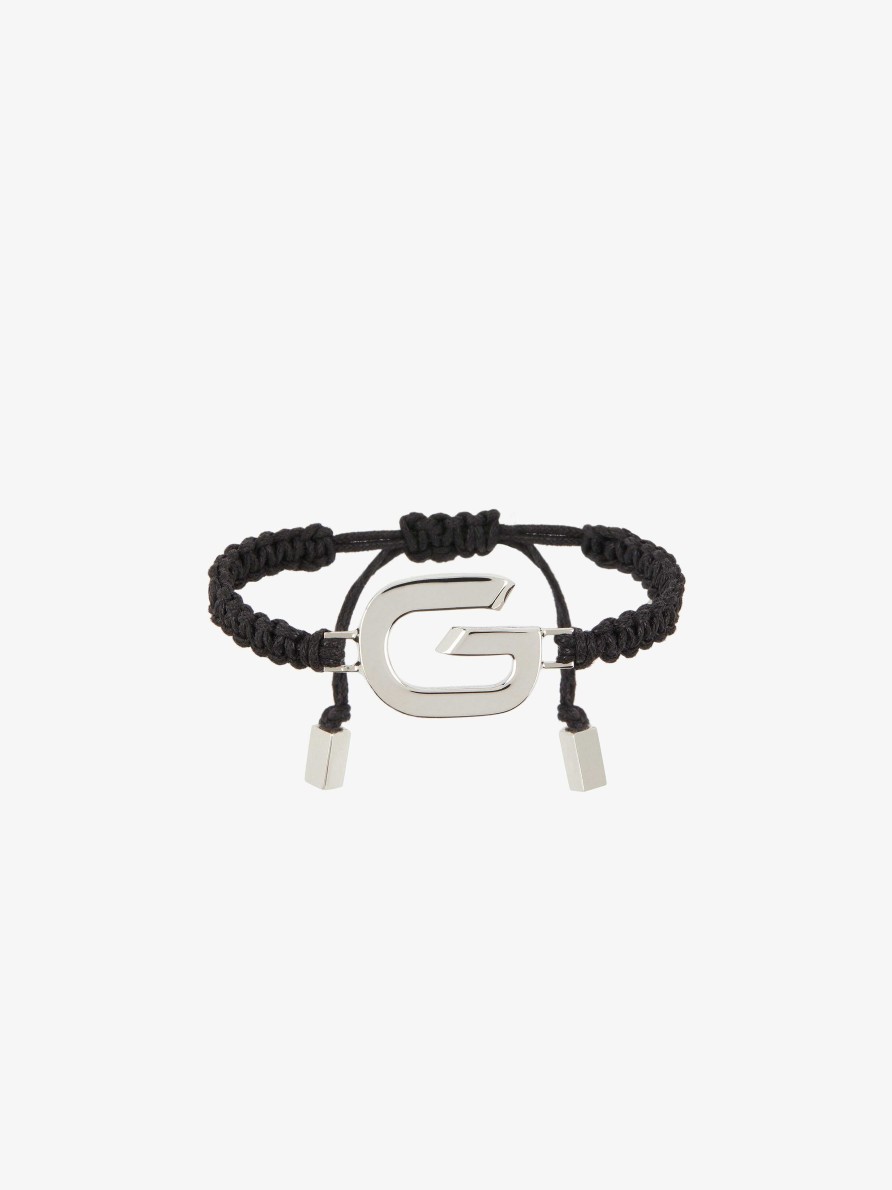 Men Givenchy Jewelry | G Link Bracelet With Cord Silvery