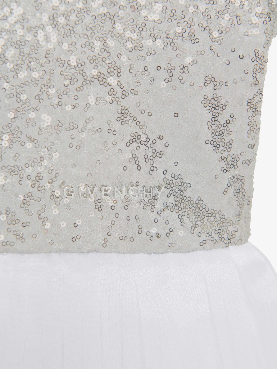 Women Givenchy Girl (4 To 12 Years) | Dress In Tulle And Sequins Silvery