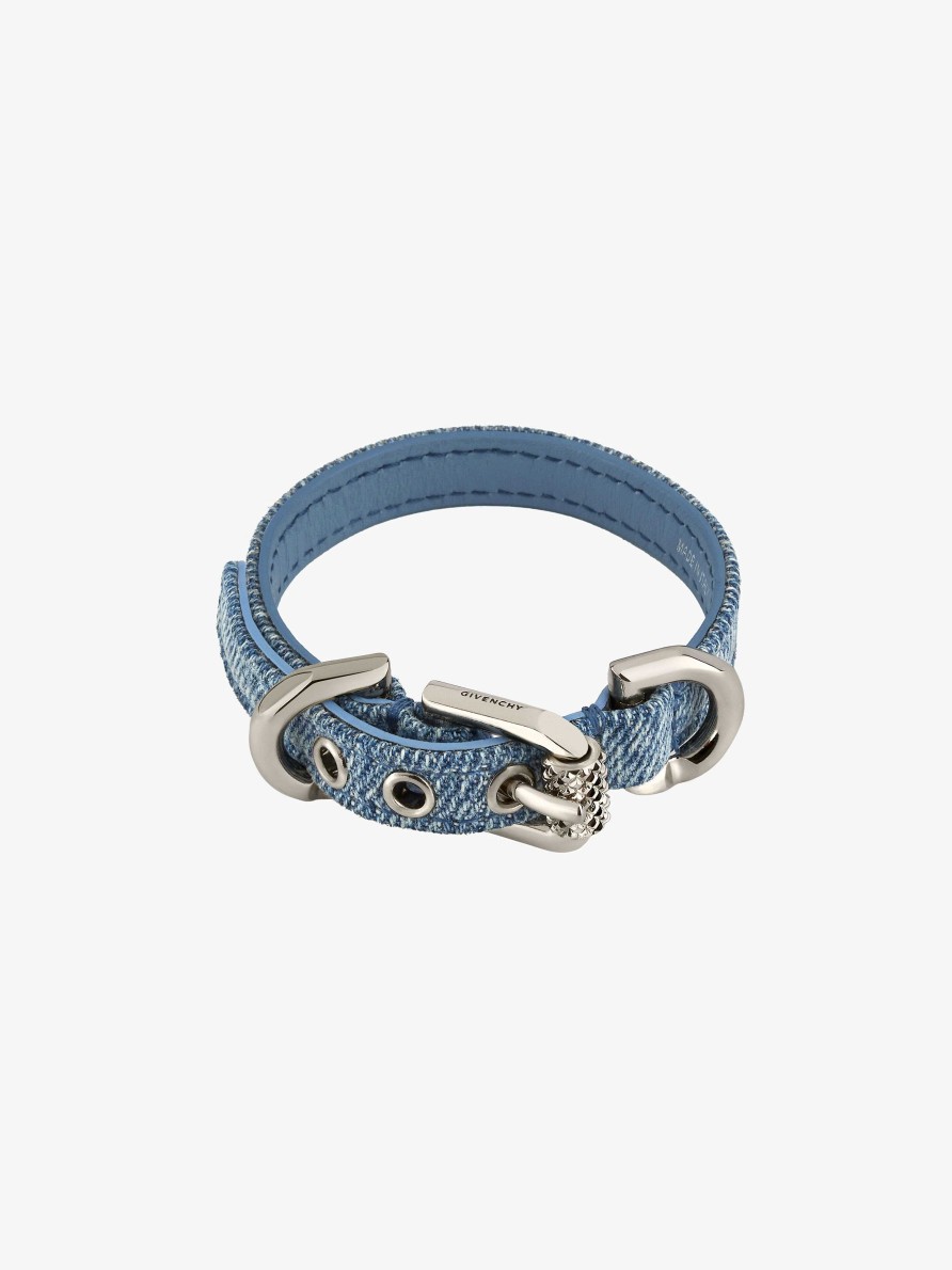 Women Givenchy Jewelry | Voyou Bracelet In Denim And Metal Denim Blue