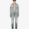 Men Givenchy Denim | Oversized Jacket In Rip And Repair Denim Light Blue