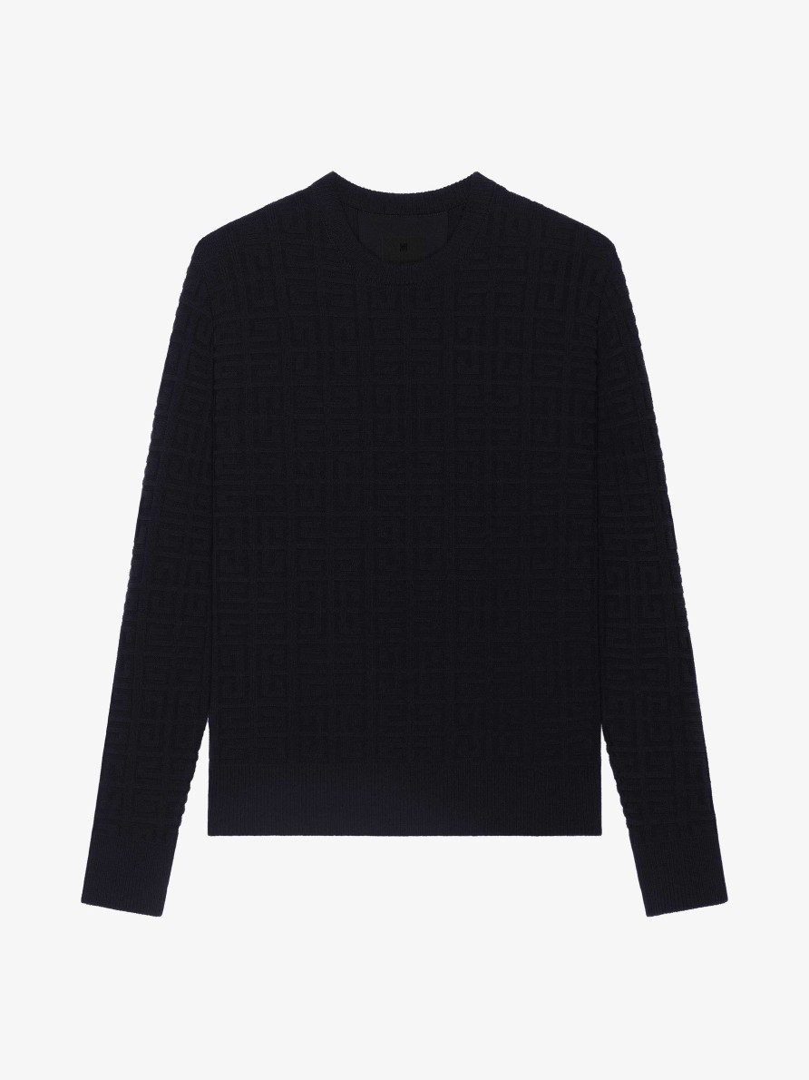 Men Givenchy Knitwear | Sweater In 4G Jacquard Black