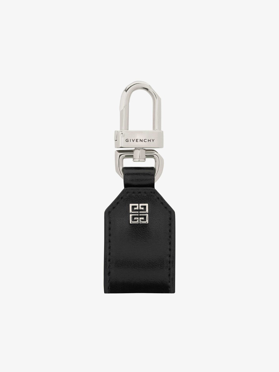 Men Givenchy Other Accessories | 4G Keyring In Leather Black