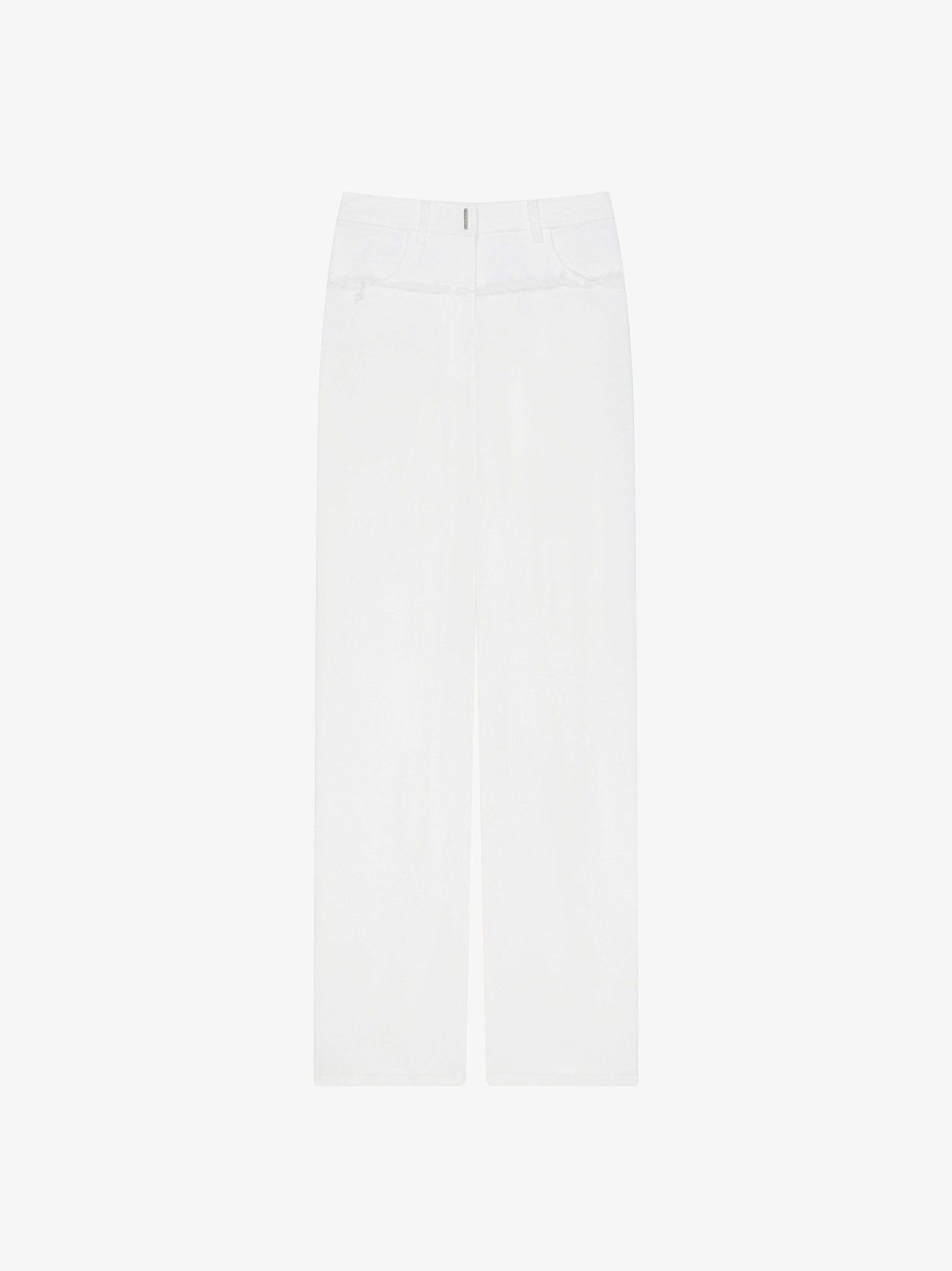 Women Givenchy Pants | Oversized Jeans In Mixed Denim White