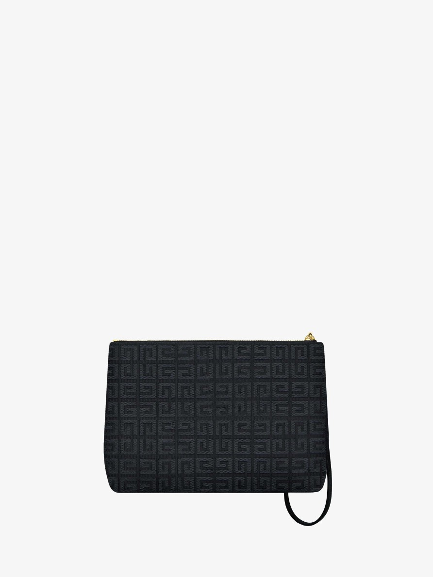 Women Givenchy Small Leather Goods | Givenchy Travel Pouch In 4G Embroidery Black