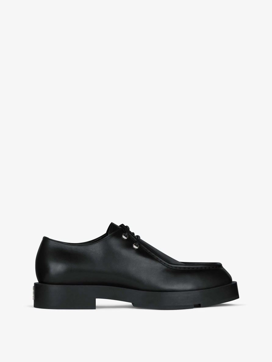 Men Givenchy Boots & Derbies | Squared Derbies In Box Leather Black