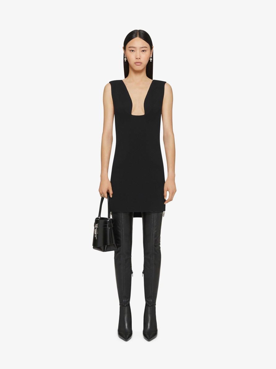 Women Givenchy Dresses | Dress In Sable Stretch With Chains Black