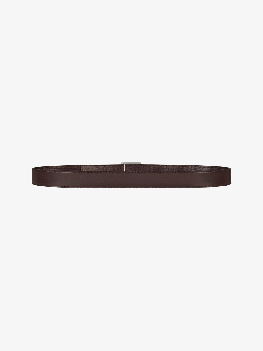 Men Givenchy Belts | 4G Reversible Belt In 4G Classic Leather Dark Brown