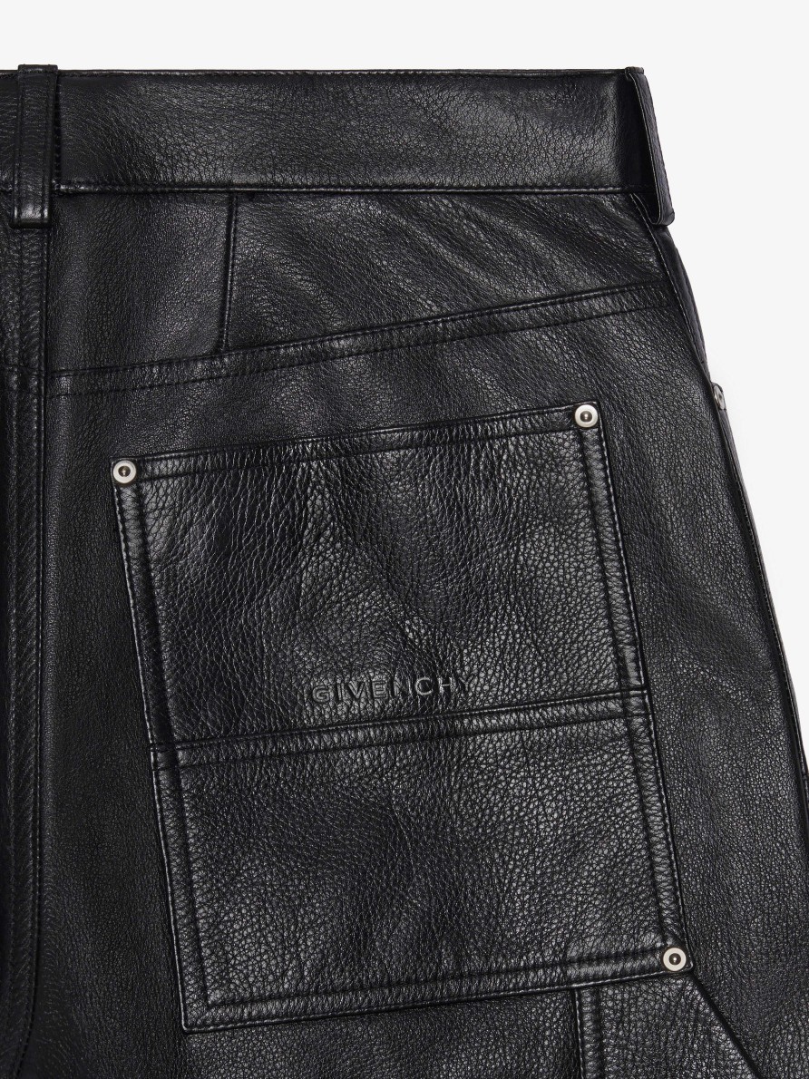 Men Givenchy Pants | Carpenter Pants In Leather Black