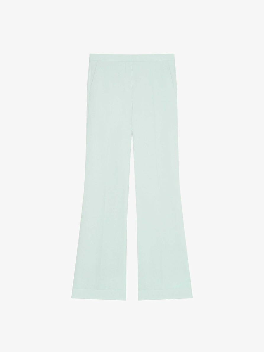 Women Givenchy Pants | Flare Tailored Pants In Silk Mint Green