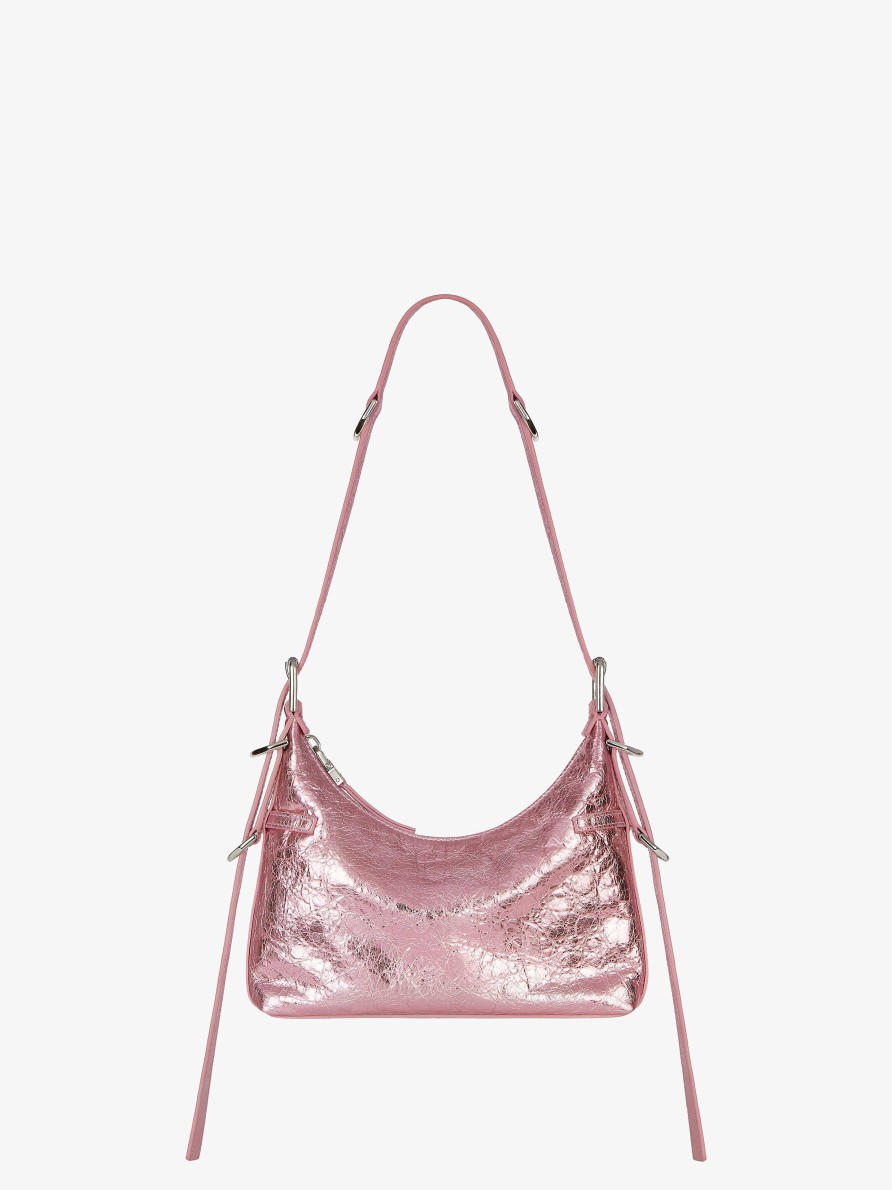 Women Givenchy Voyou | Mini Voyou Bag In Laminated Leather Silk Pink