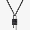 Men Givenchy Jewelry | Small Lock Necklace In Metal Black