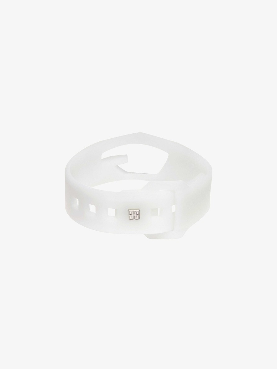 Men Givenchy Jewelry | Giv Cut Bracelet In Rubber Bone White