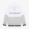 Men Givenchy Boy (4 To 12 Years) | Givenchy Sewn & Layer Hoodie In Fleece Grey/White