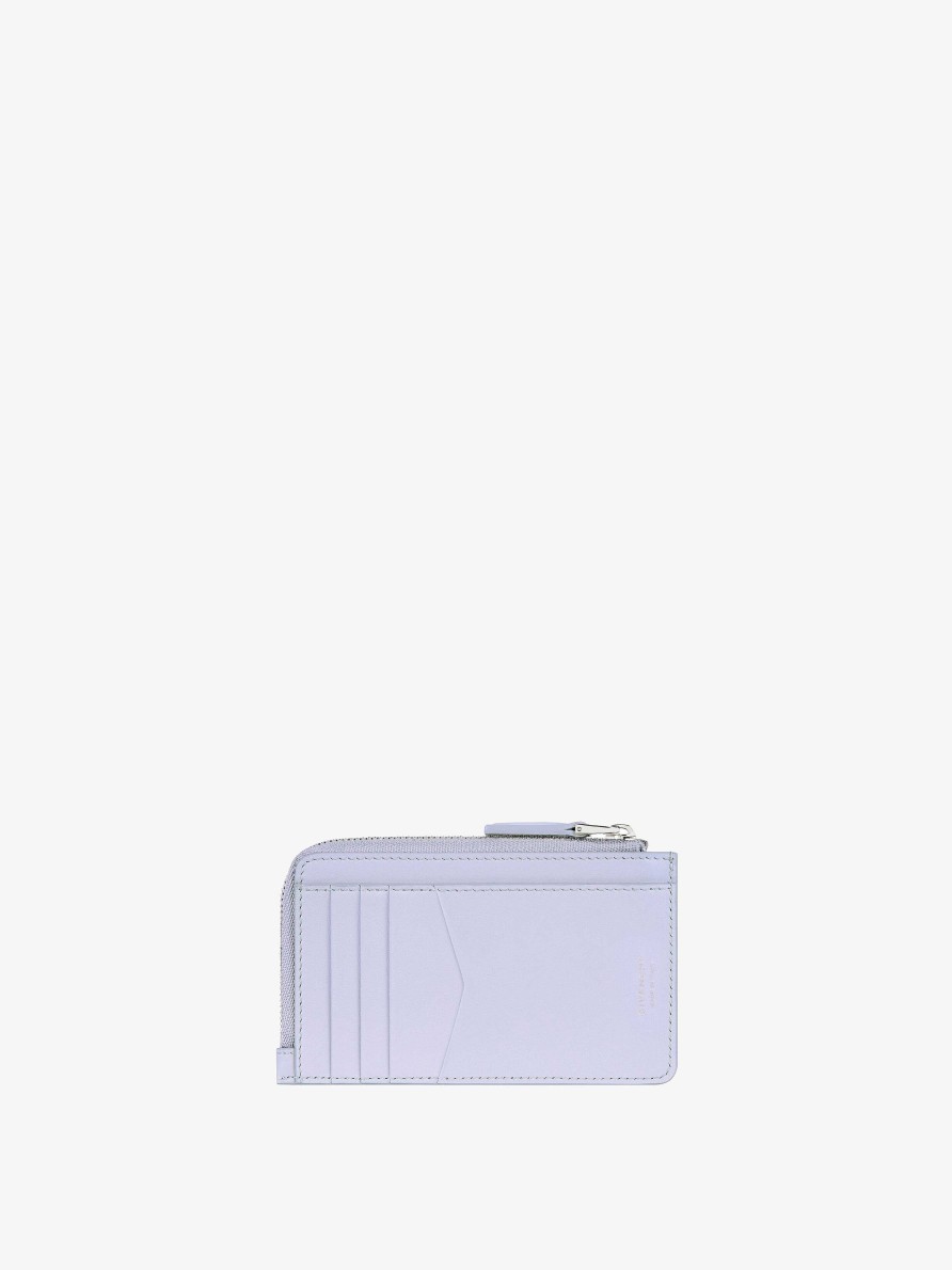 Women Givenchy Small Leather Goods | G-Cut Zipped Cardholder In 4G Leather Lavender