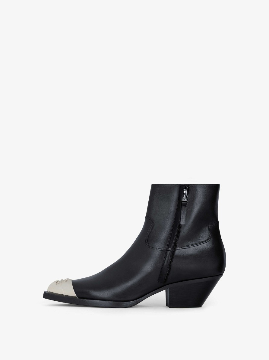 Women Givenchy Boots & Booties | Western Ankle Boots In Leather Black