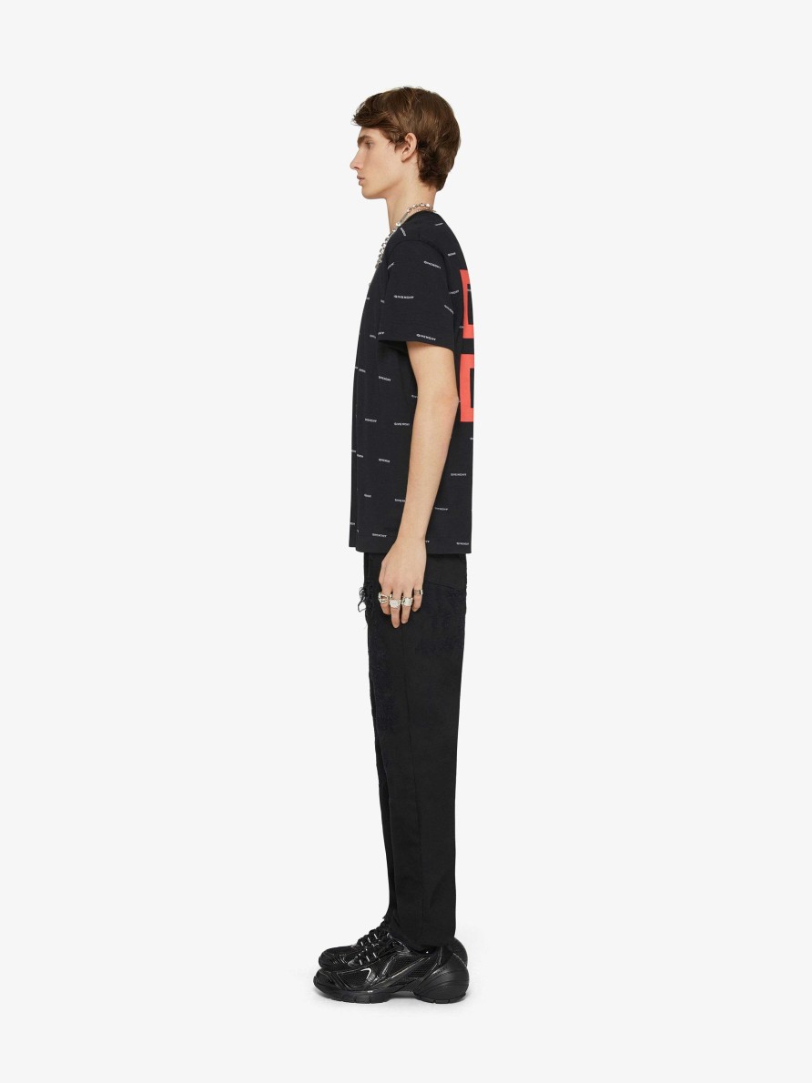 Men Givenchy Pants | Slim Fit Jeans In Destroyed Denim Black