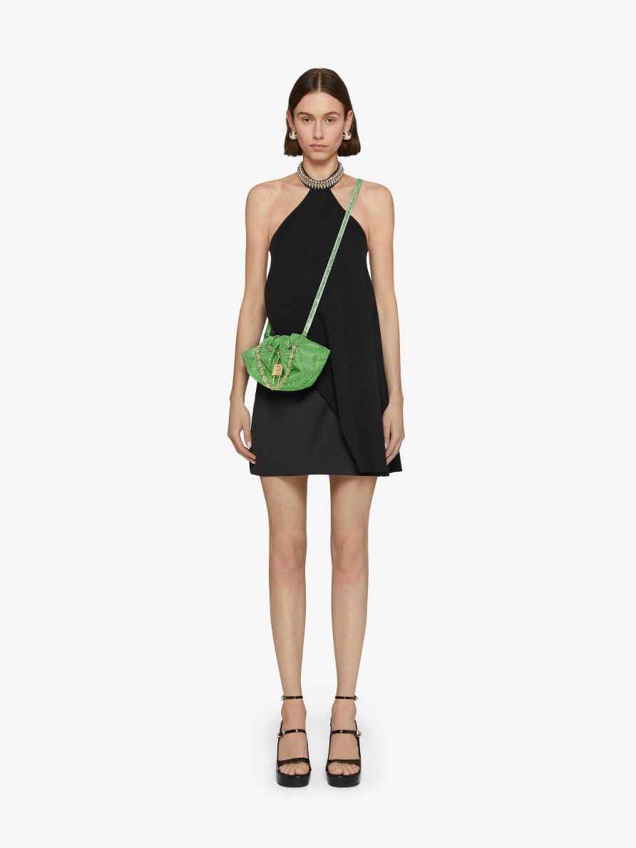 Women Givenchy Mini & Micro Bags | Mini Kenny Bag In Satin With Strass Absynthe Green