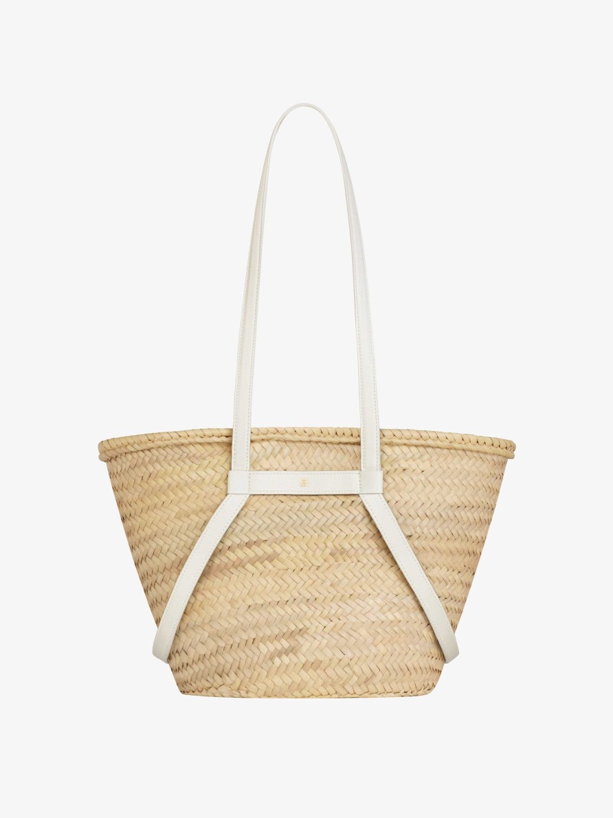 Women Givenchy Voyou | Medium Voyou Basket Bag In Raffia Ivory