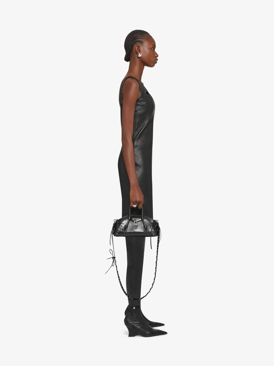 Women Givenchy Dresses | Dress In Leather With Chain Detail Black