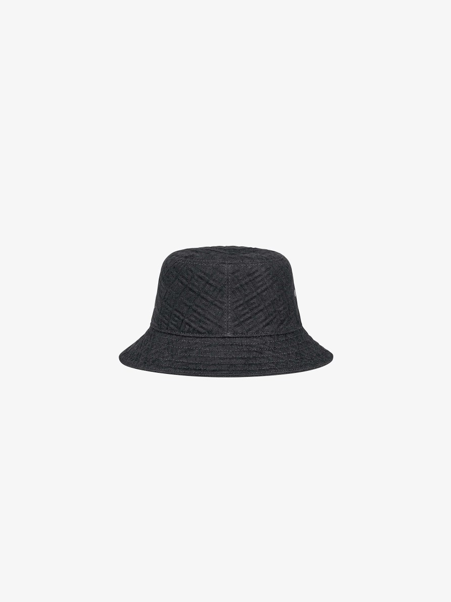 Men Givenchy Beanies & Caps | Givenchy Bucket Hat In 4G Denim Grey