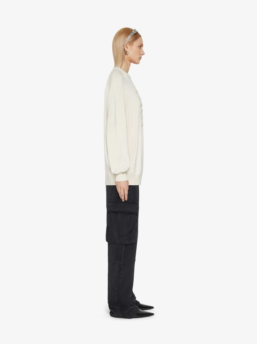 Women Givenchy Knitwear | 4G Sweater In Cashmere Ivory