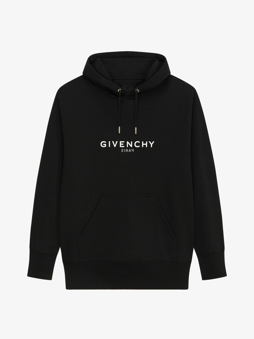 Men Givenchy Sweatshirts & Hoodies | Givenchy Reverse Hoodie In Fleece Black