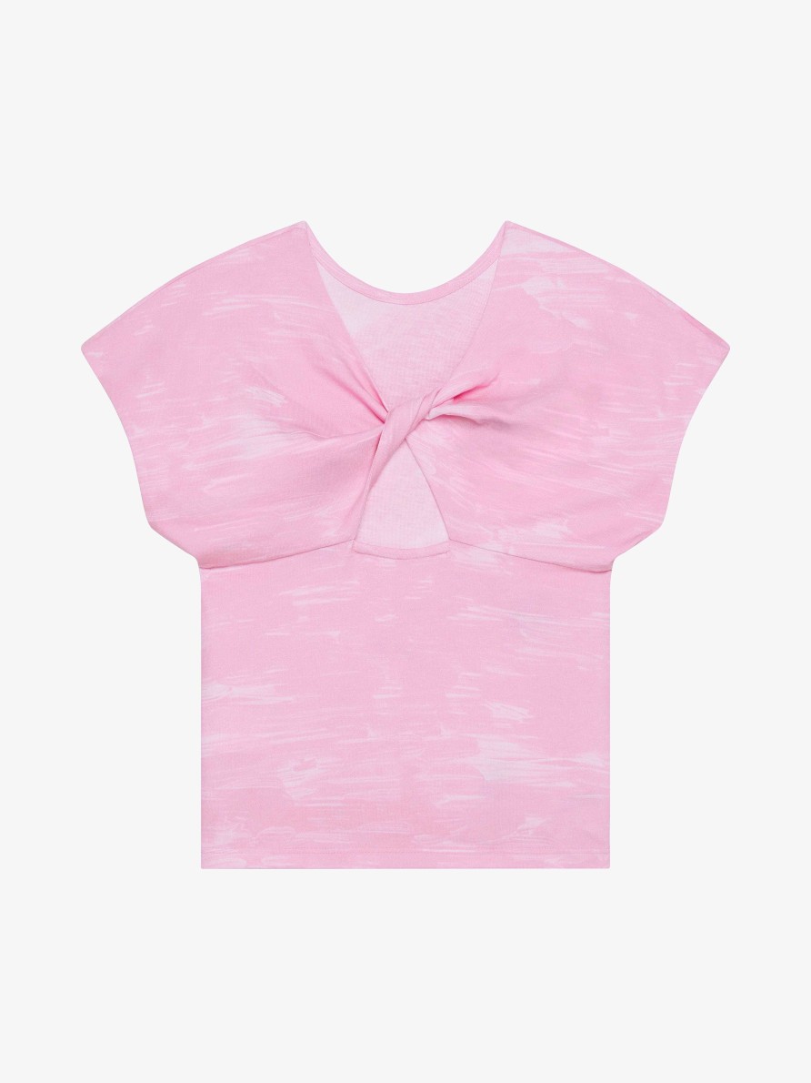 Women Givenchy Girl (4 To 12 Years) | T-Shirt In Cotton With Givenchy Fish Print Pink