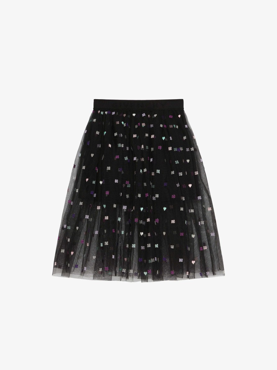 Women Givenchy Girl (4 To 12 Years) | Skirt In 4G Tulle Black