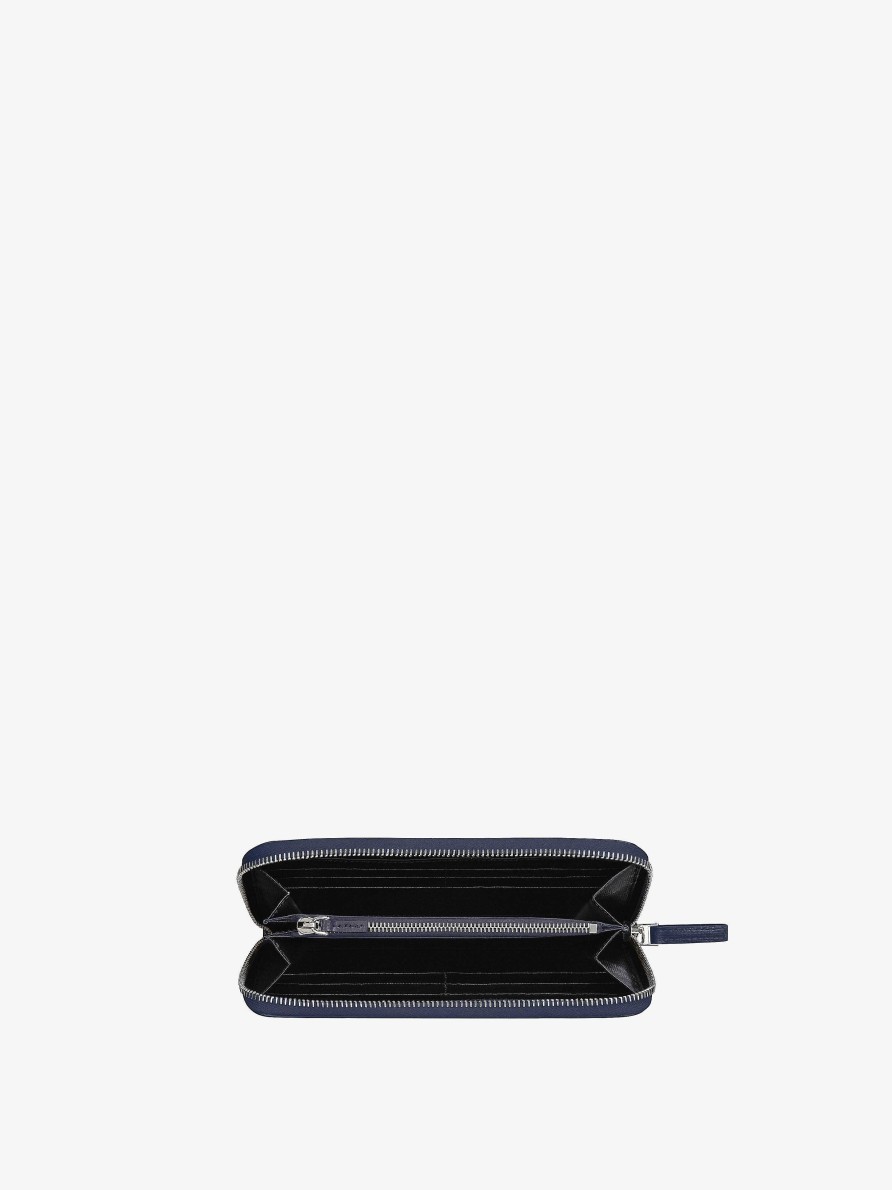 Men Givenchy Small Leather Goods | Zipped Wallet In 4G Classic Leather Navy/Black