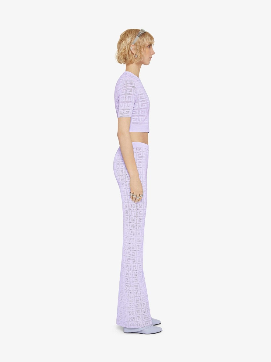 Women Givenchy Pants | Flare Pants In 4G Jacquard Lavender