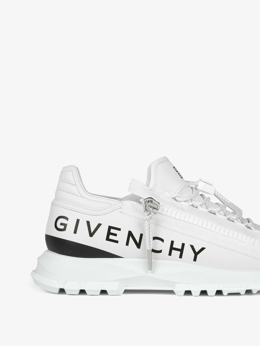 Men Givenchy Sneakers | Spectre Runner Sneakers In Leather With Zip White