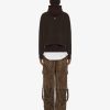 Women Givenchy Knitwear | Cropped Turtleneck Sweater In Cashmere Dark Brown