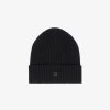 Men Givenchy Beanies & Caps | Ribbed Beanie In Wool And Cashmere Black