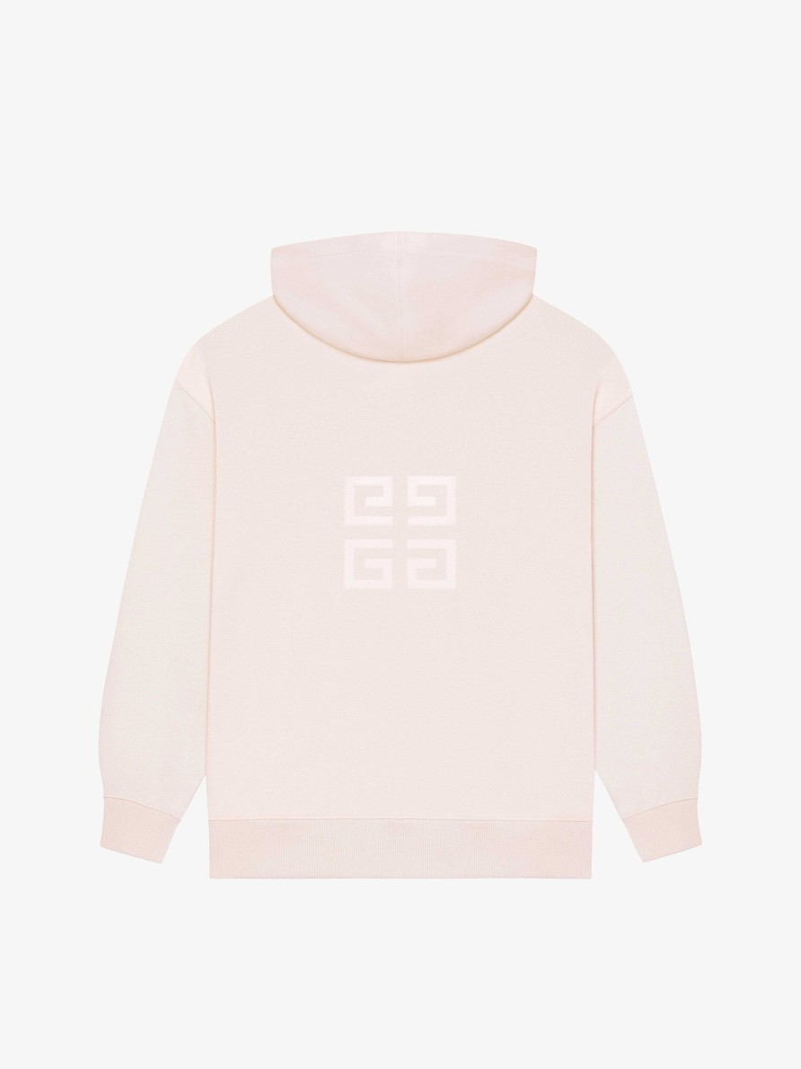 Men Givenchy Sweatshirts & Hoodies | Givenchy 4G Slim Fit Hoodie In Fleece Nude Pink