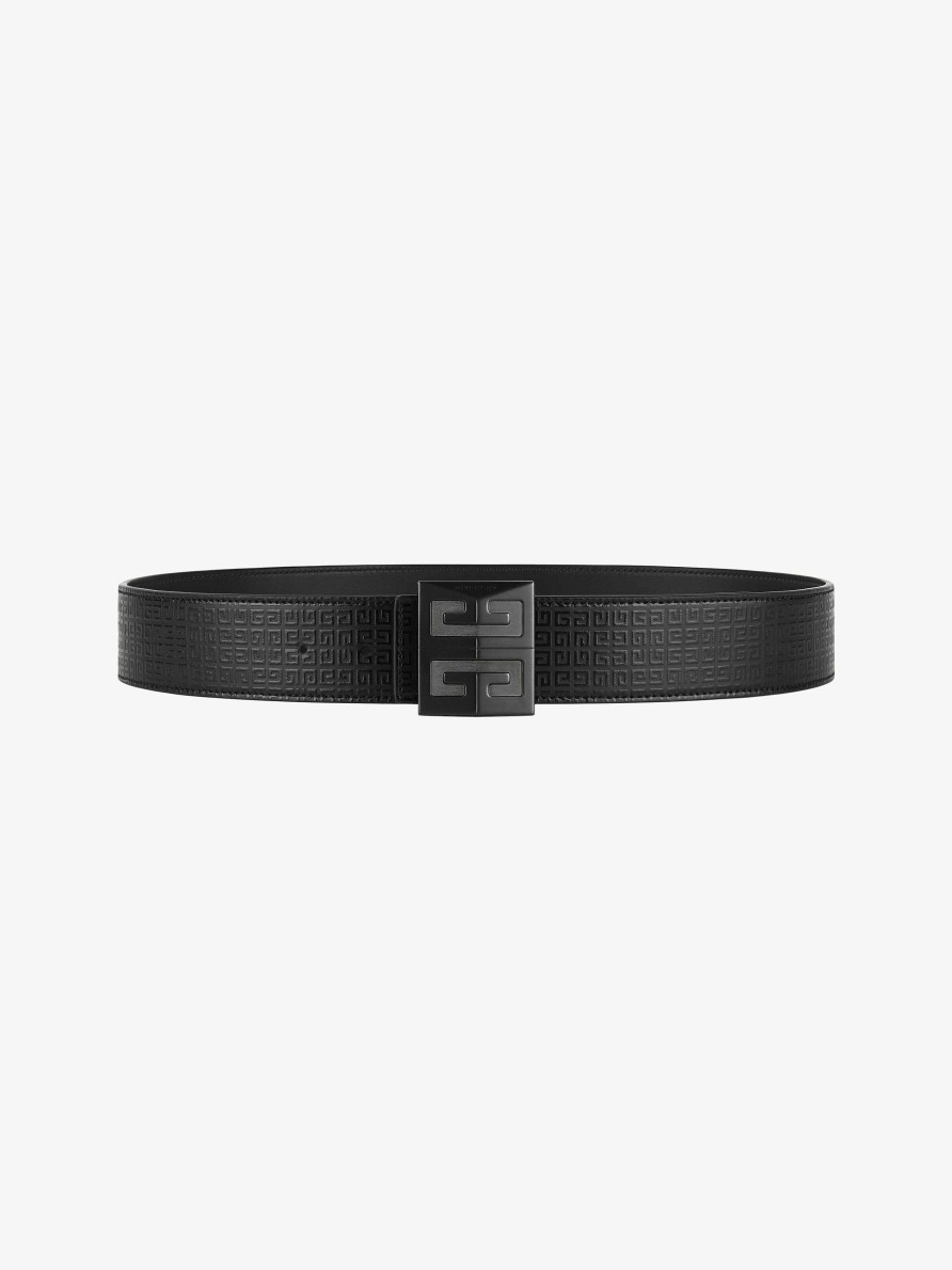 Men Givenchy Belts | 4G Reversible Belt In Micro 4G Leather Black