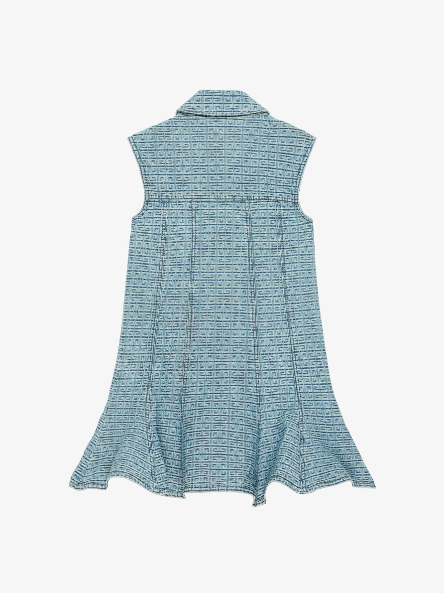 Women Givenchy Girl (4 To 12 Years) | Sleeveless Dress In 4G Denim Denim Blue